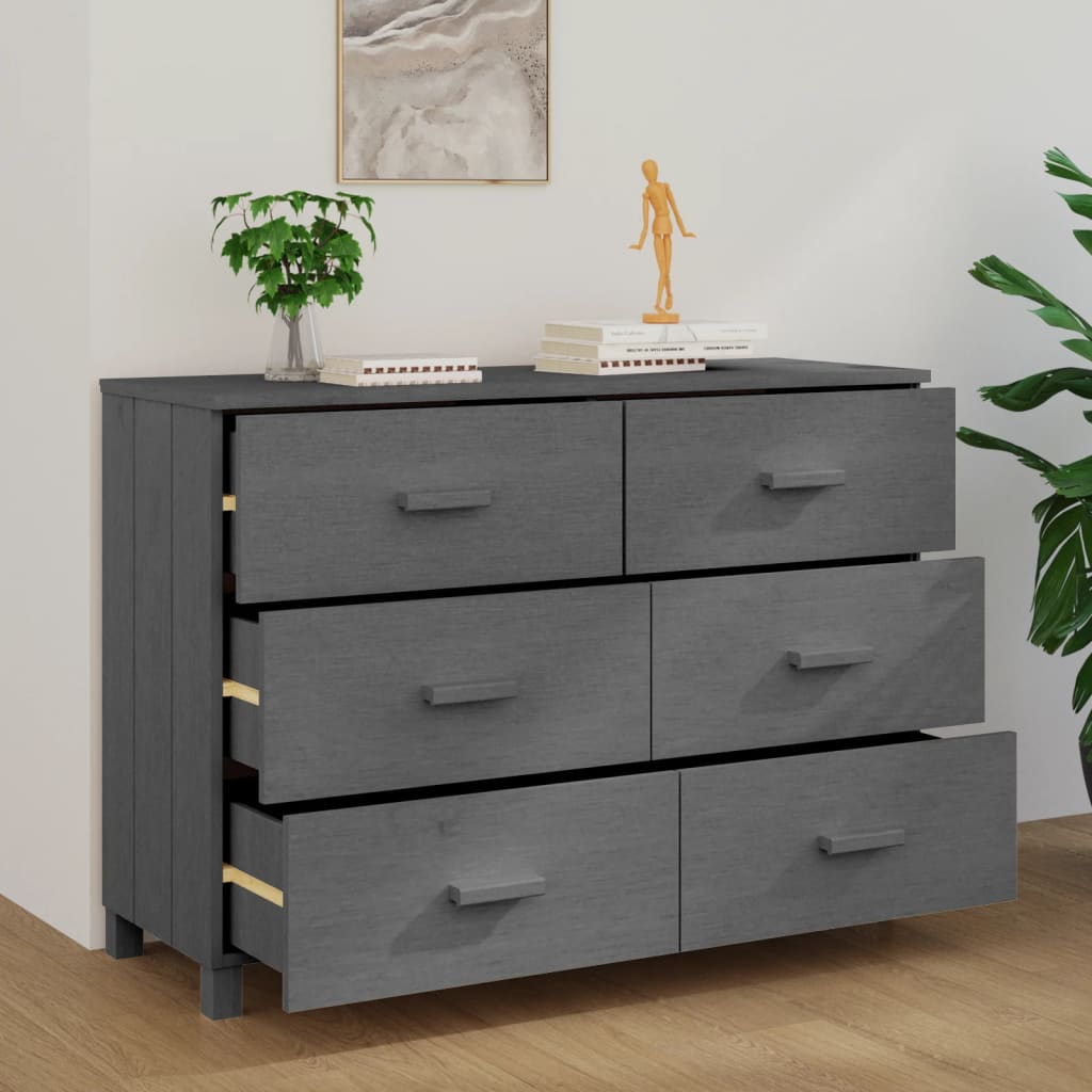 Skjenk Grå HAMAR 113x40x80 cm heltre furu