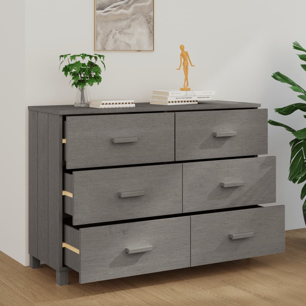 Skjenk Grå HAMAR 113x40x80 cm heltre furu