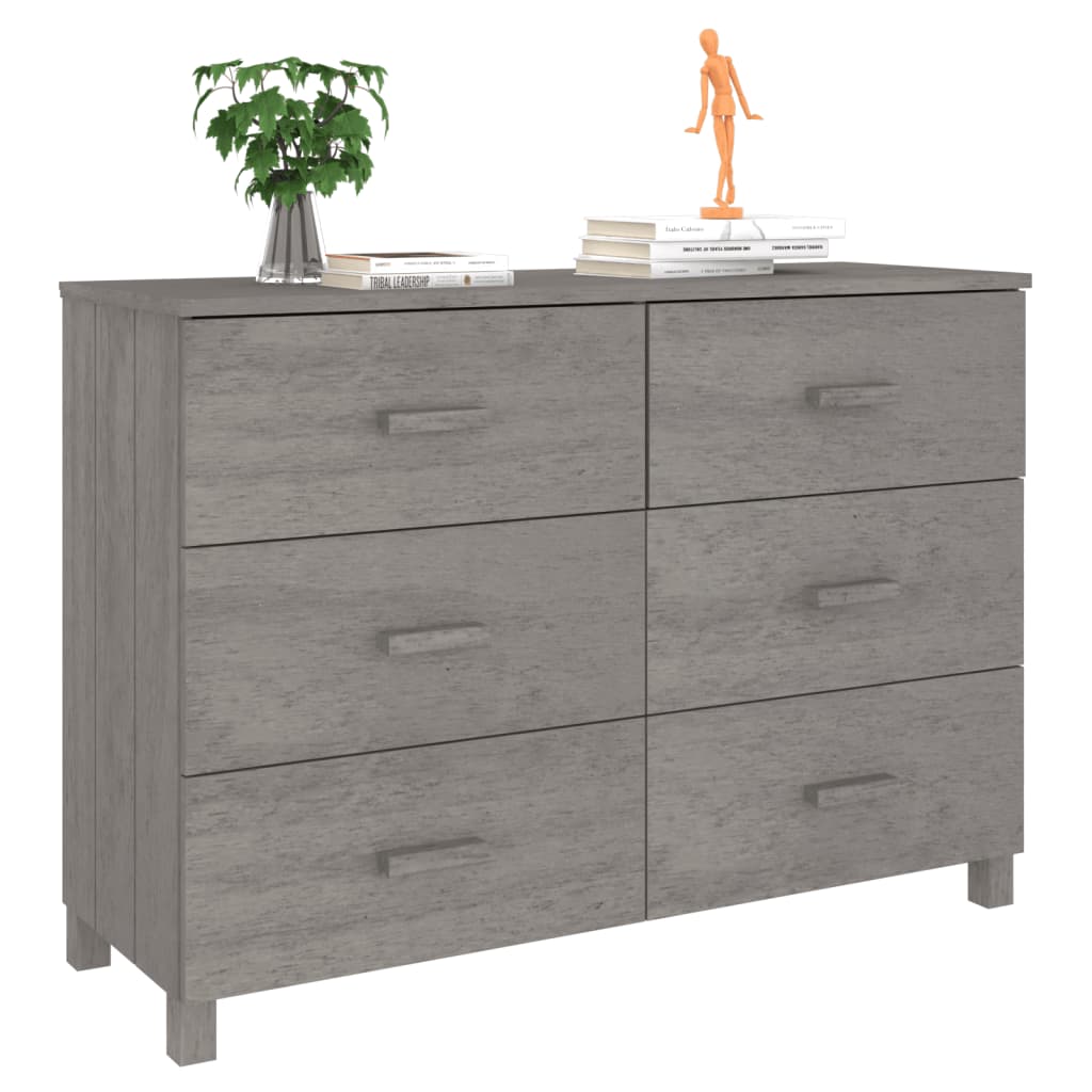 Skjenk Grå HAMAR 113x40x80 cm heltre furu