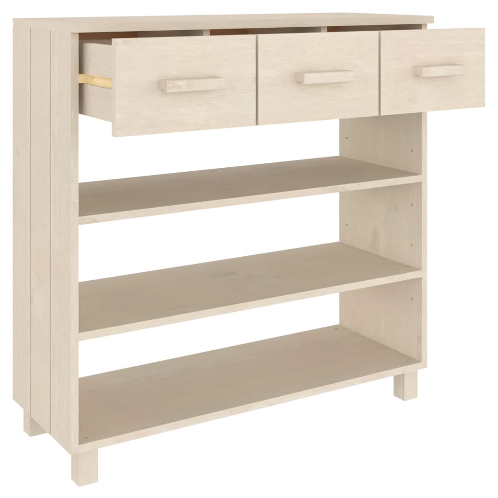 Avlastningsbord Konsollbord Tre HAMAR Honningbrun 90x35x90 cm heltre furu