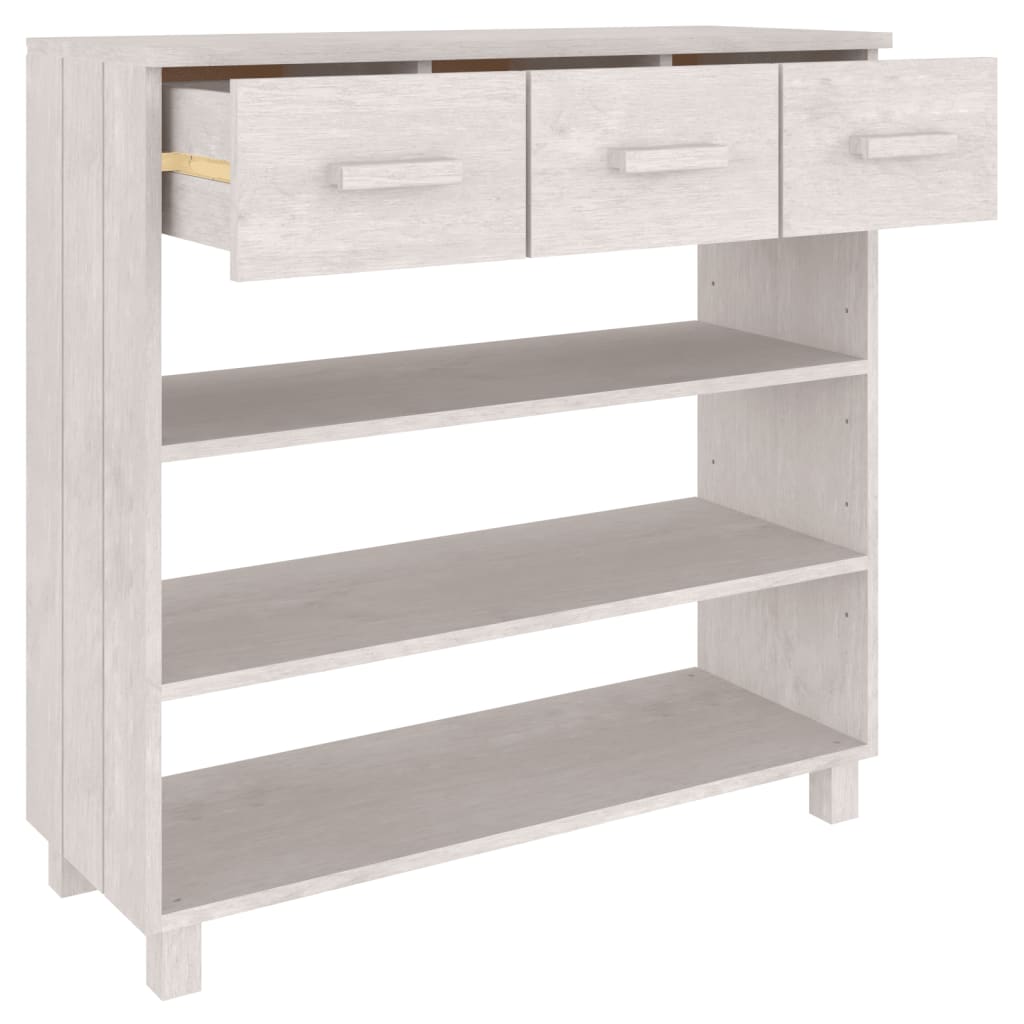 Avlastningsbord konsollbord Hvit HAMAR 90x35x90 cm heltre furu