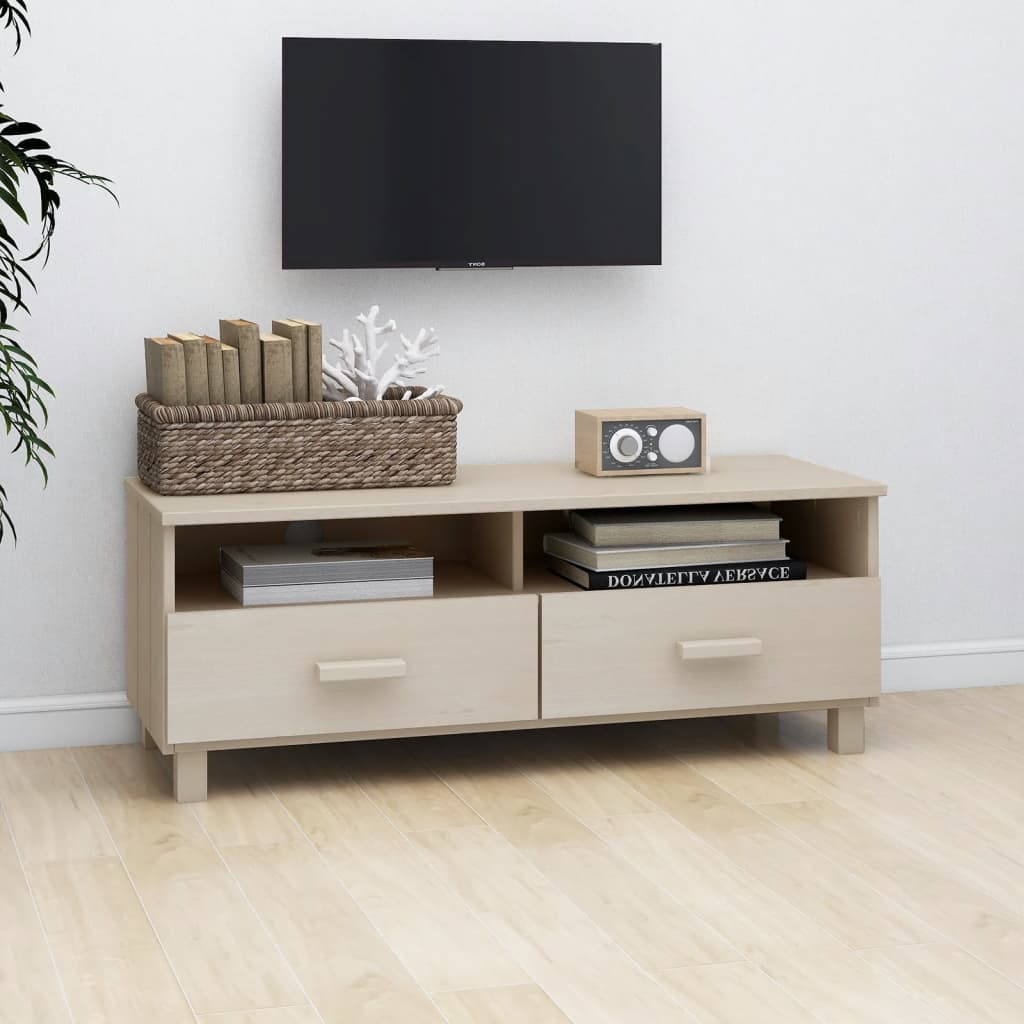 TV-Møbel Honningbrun TV-benk HAMAR 106x40x40 cm heltre furu