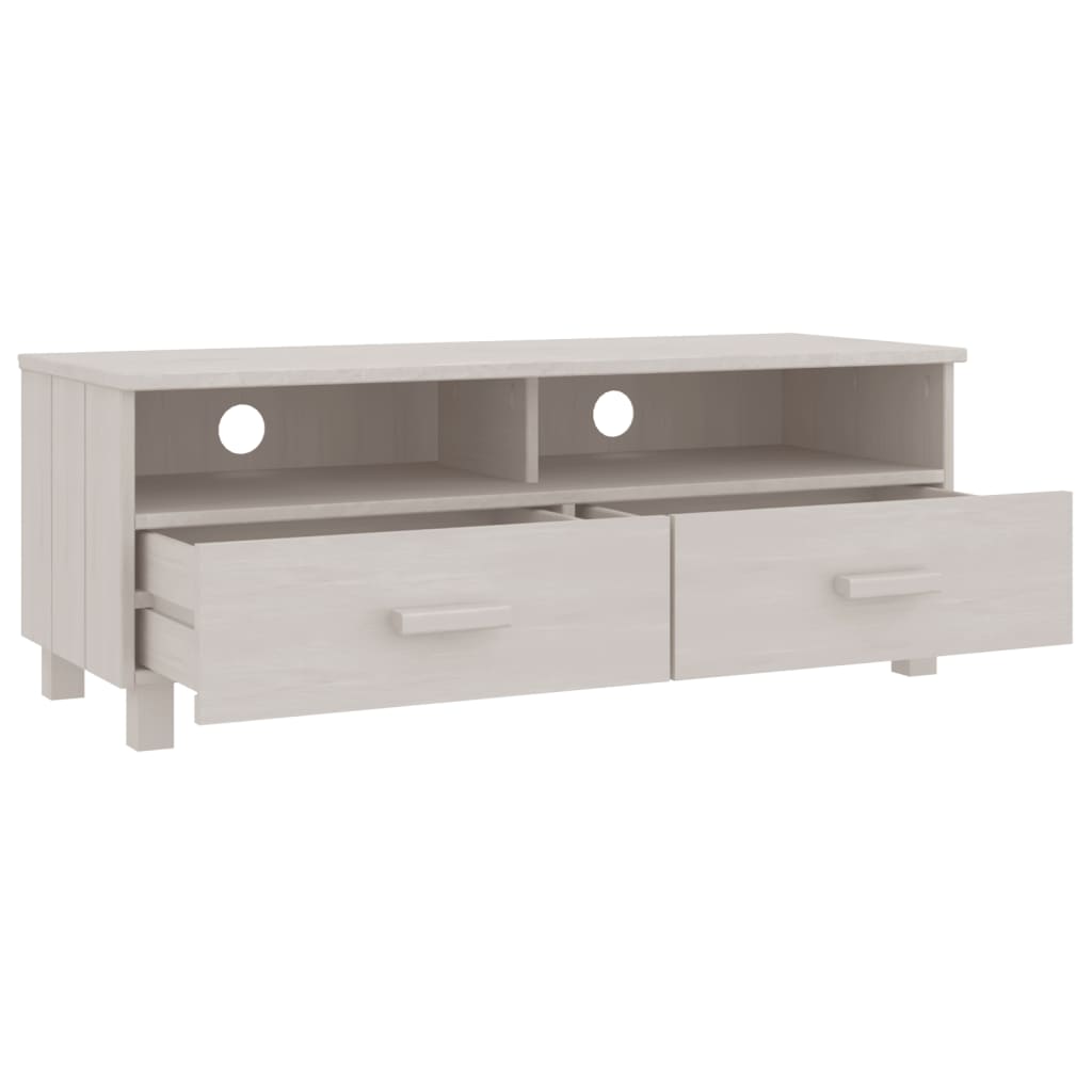 TV-Møbel Hvit TV-benk HAMAR 106x40x40 cm heltre furu