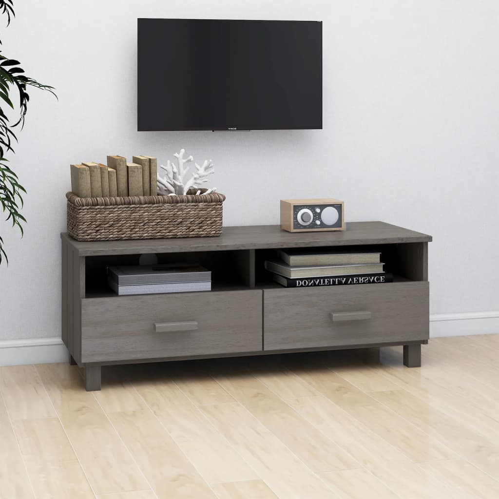 TV-Møbel Grå TV-benk HAMAR 106x40x40 cm heltre furu