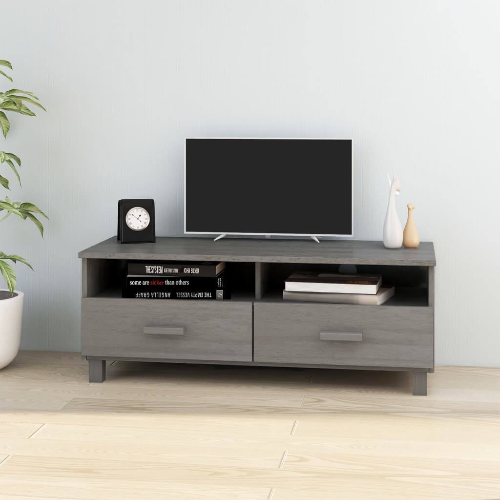 TV-Møbel Grå TV-benk HAMAR 106x40x40 cm heltre furu