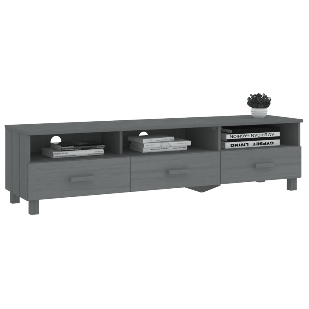 TV-Møbel Grå TV-benk HAMAR 158x40x40 cm heltre furu