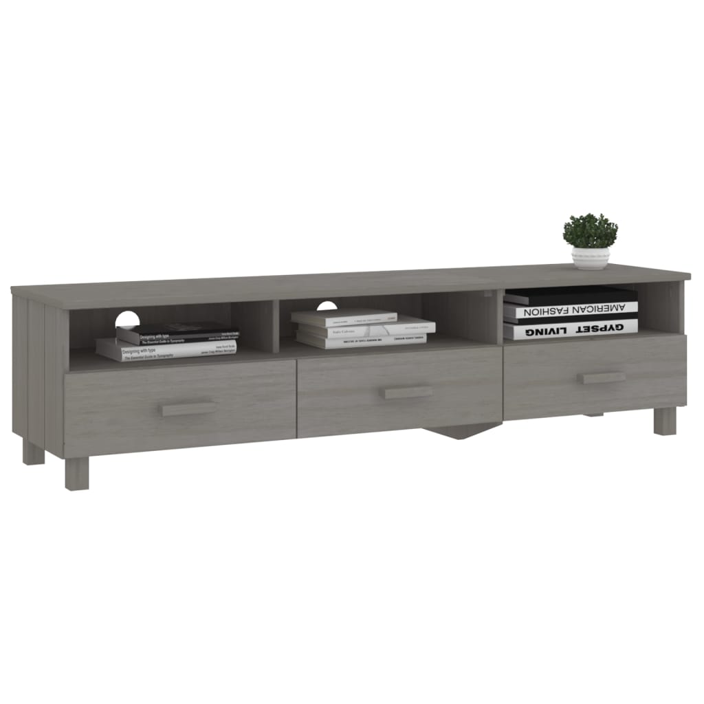 TV-Møbel Grå TV-benk HAMAR 158x40x40 cm heltre furu