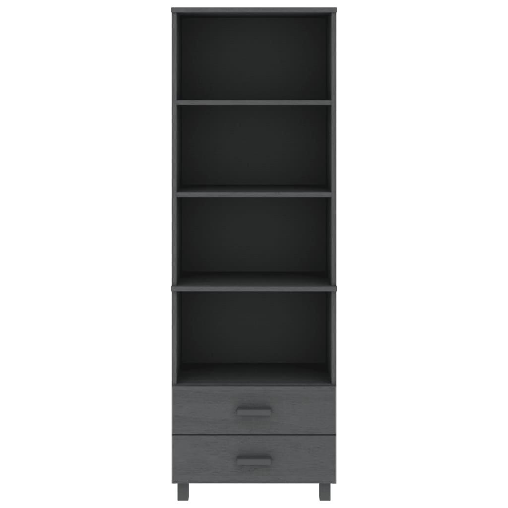 Skap grå HAMAR 60x35x180 cm heltre furu
