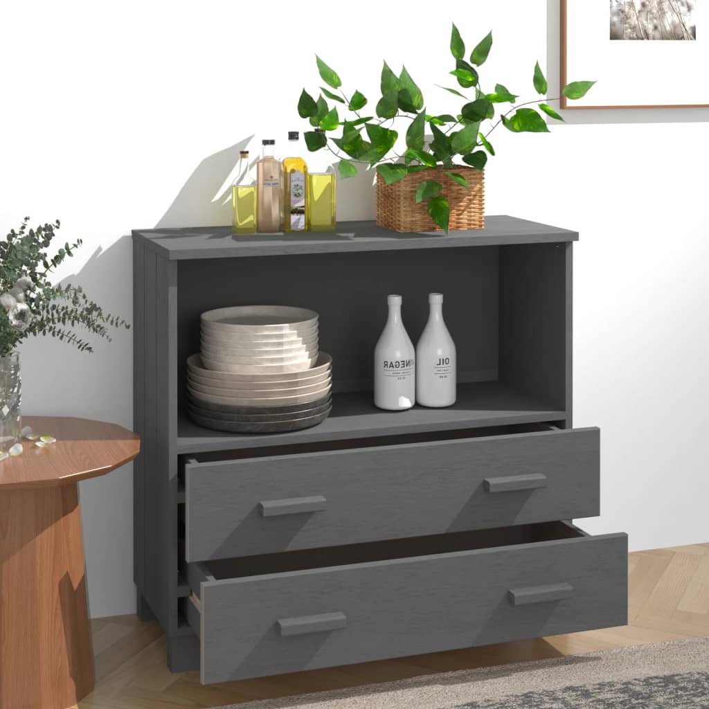 Skjenk Grå HAMAR 85x35x80 cm heltre furu
