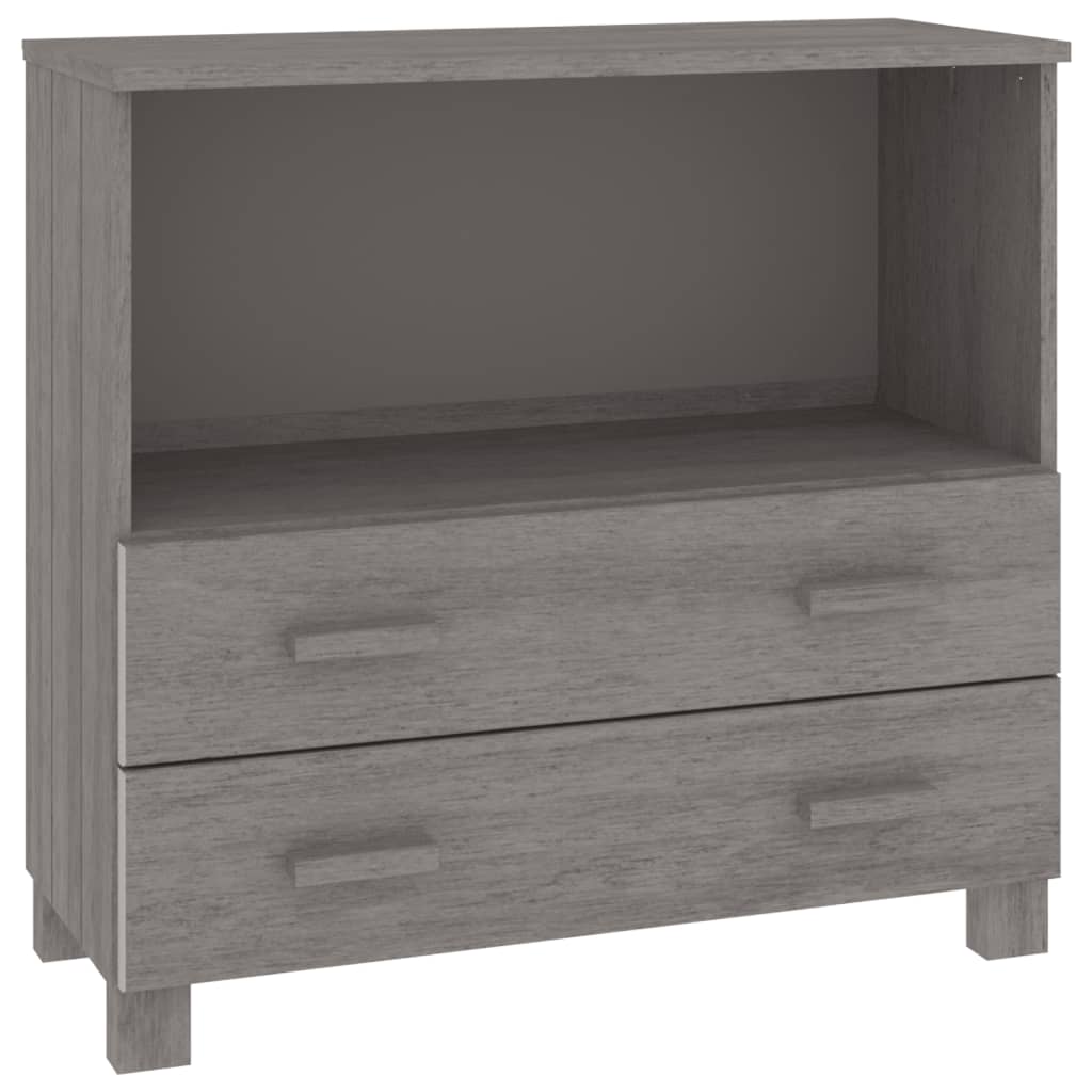 Kommode Grå HAMAR 85x35x80 cm heltre furu