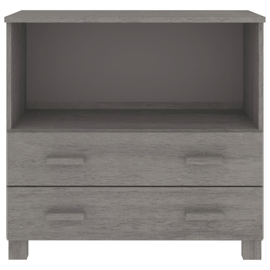 Kommode Grå HAMAR 85x35x80 cm heltre furu