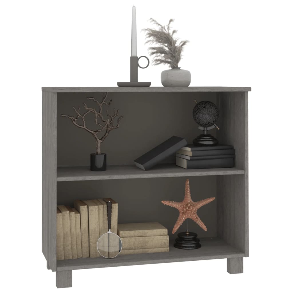 Kommode Grå HAMAR 85x35x80 cm heltre furu