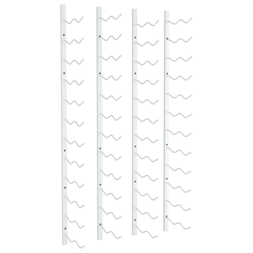 Vinstativ Veggmontert for 24 flasker 2 stk Hvit jern