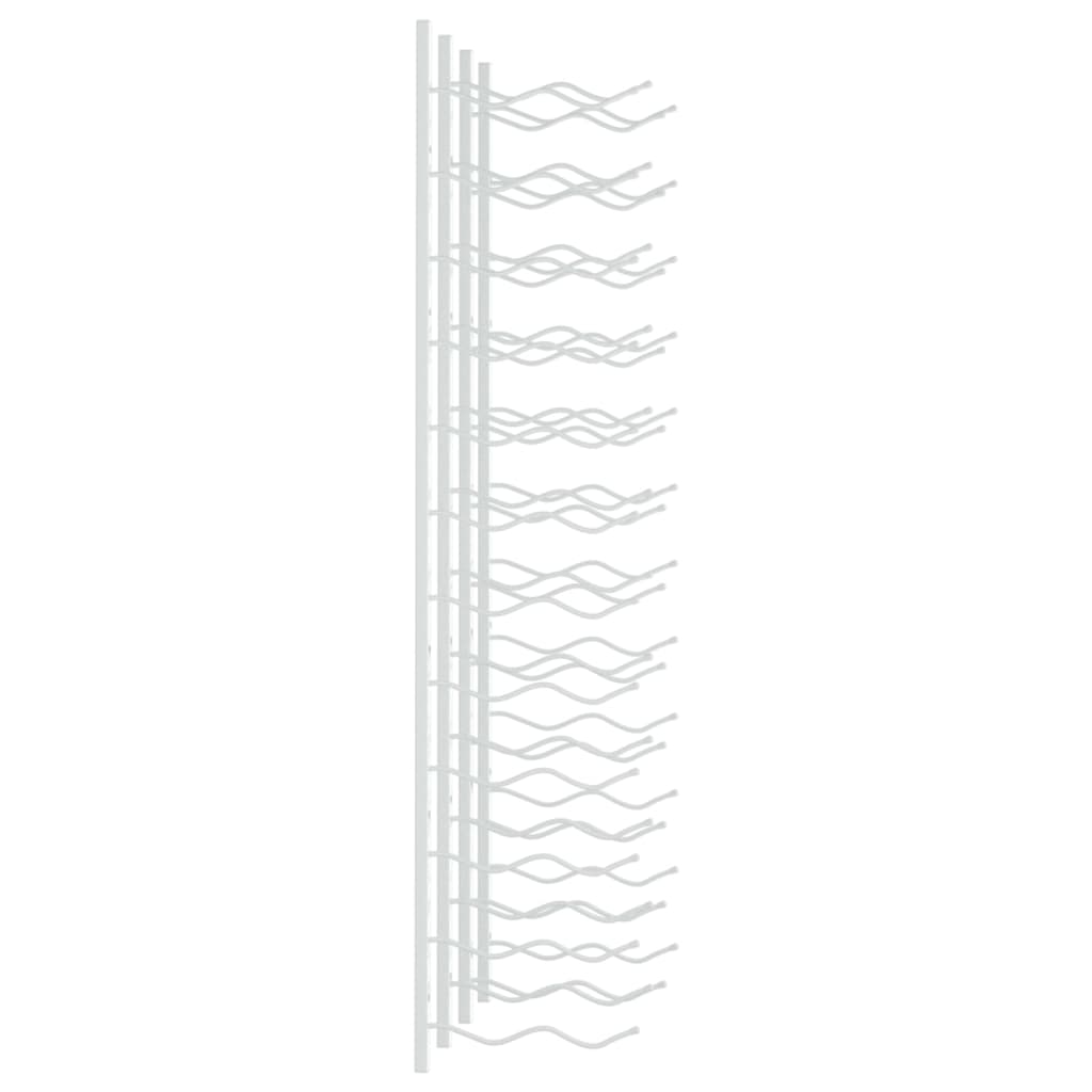 Vinstativ Veggmontert for 24 flasker 2 stk Hvit jern