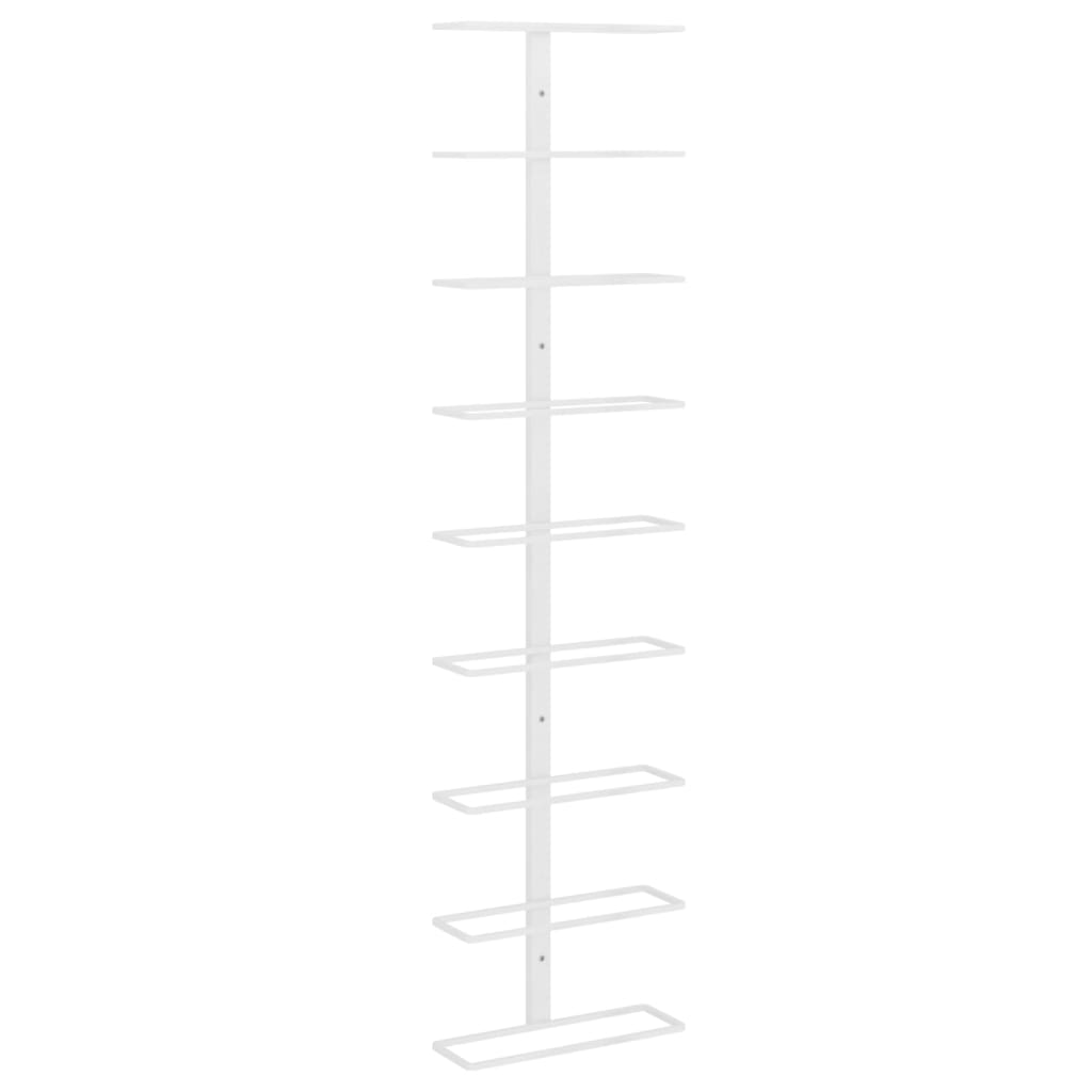 Vinstativ Veggmontert for 9 flasker Hvit jern