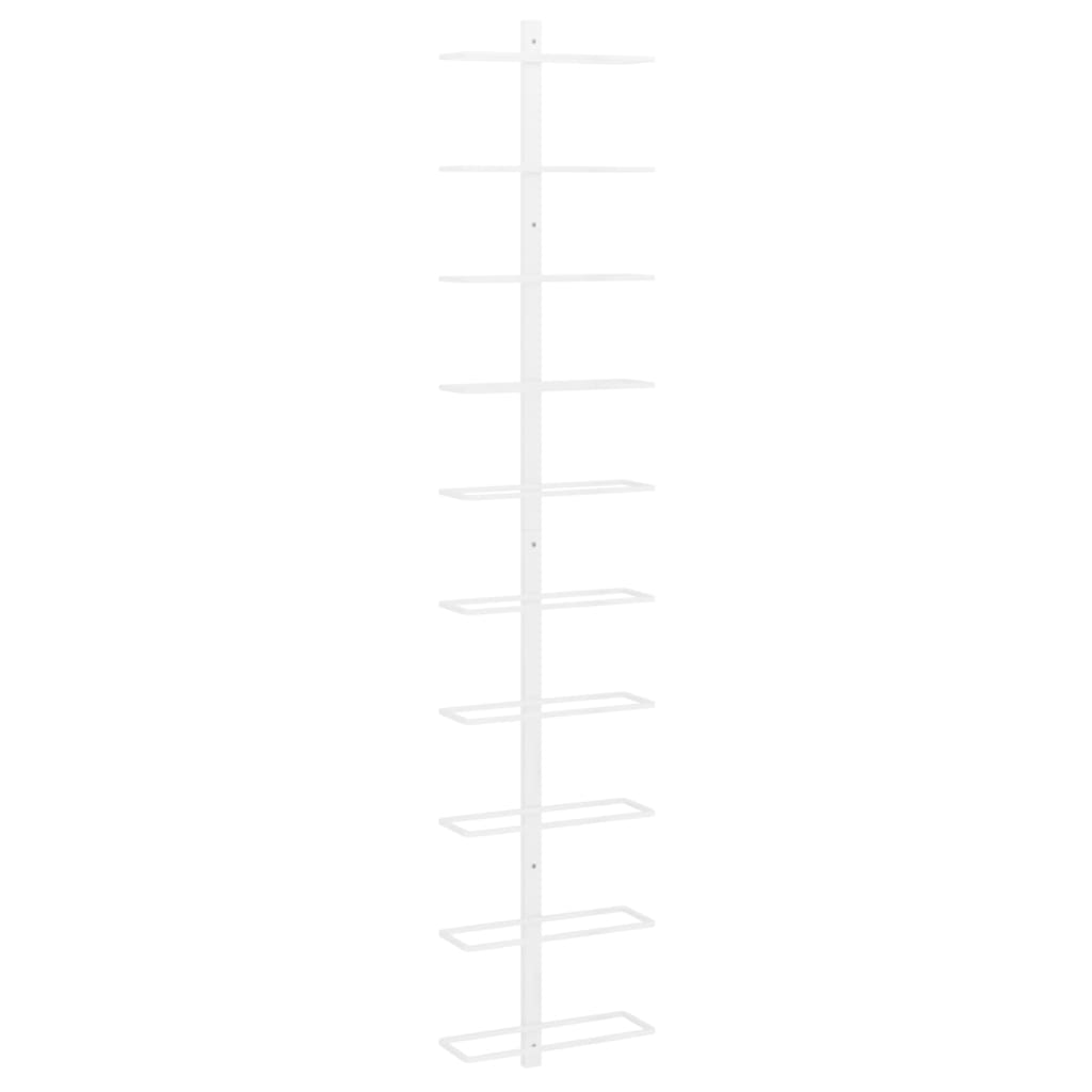 Vinstativ Veggmontert for 10 flasker Hvit metall