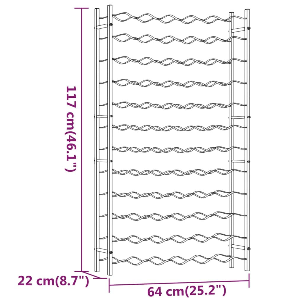 Vinstativ for 72 flasker metall Hvit