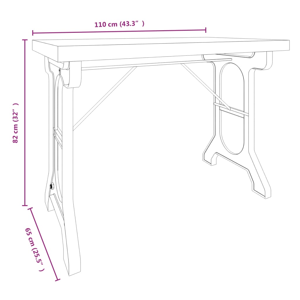 Spisebord Kjøkkenbord Tre 110x65x82 cm heltre gran og jern
