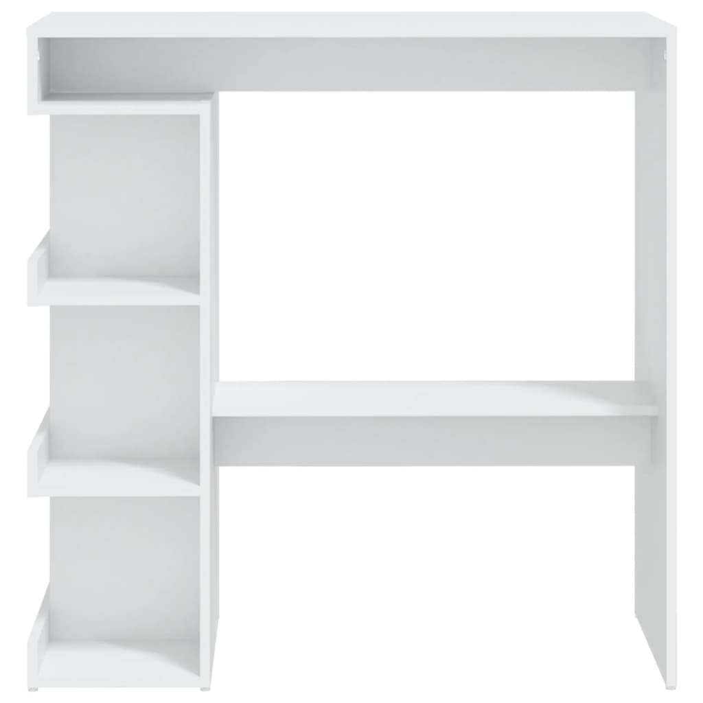 Barbord med oppbevaring hvit 100x50x101,5 cm konstruert tre