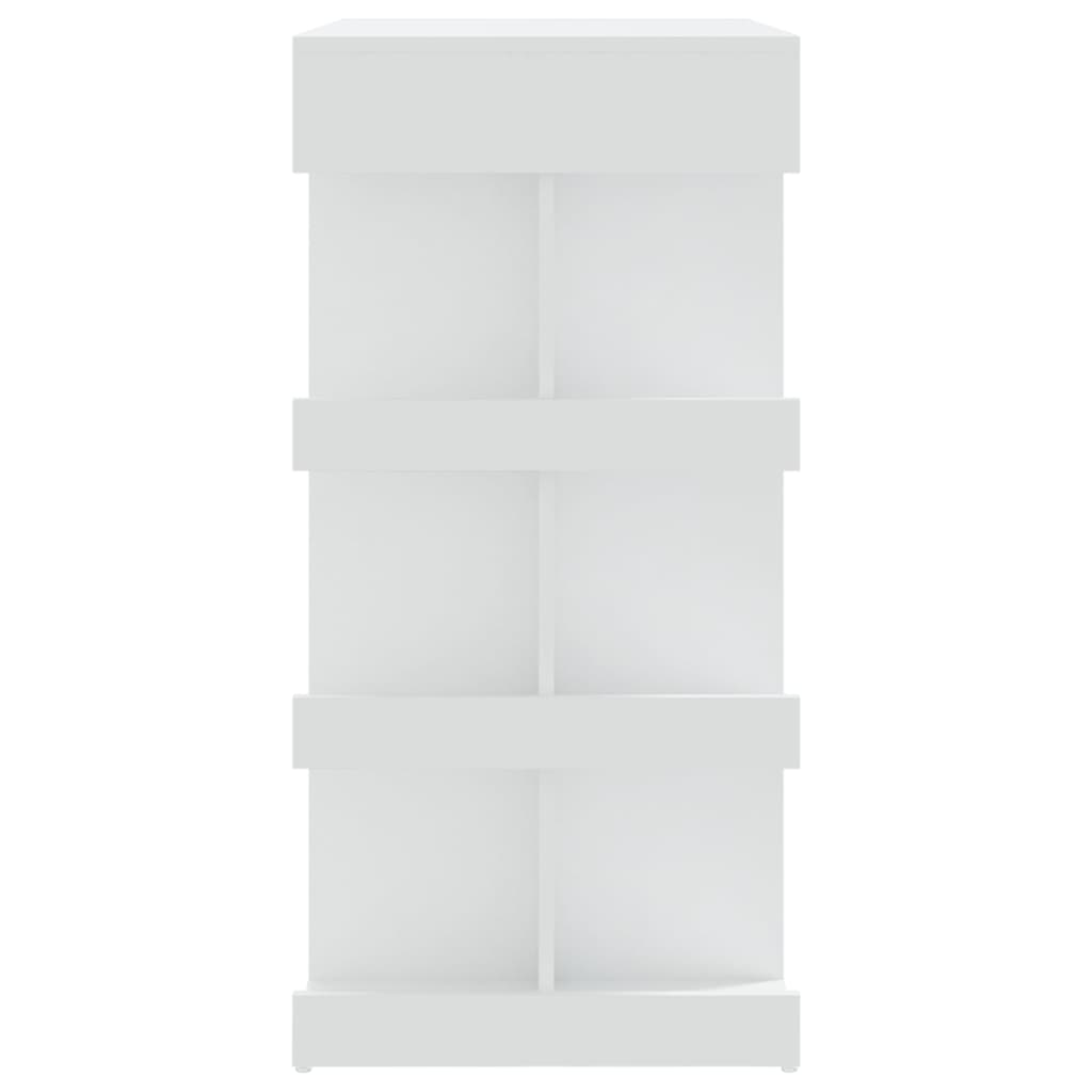 Barbord med oppbevaring hvit 100x50x101,5 cm konstruert tre