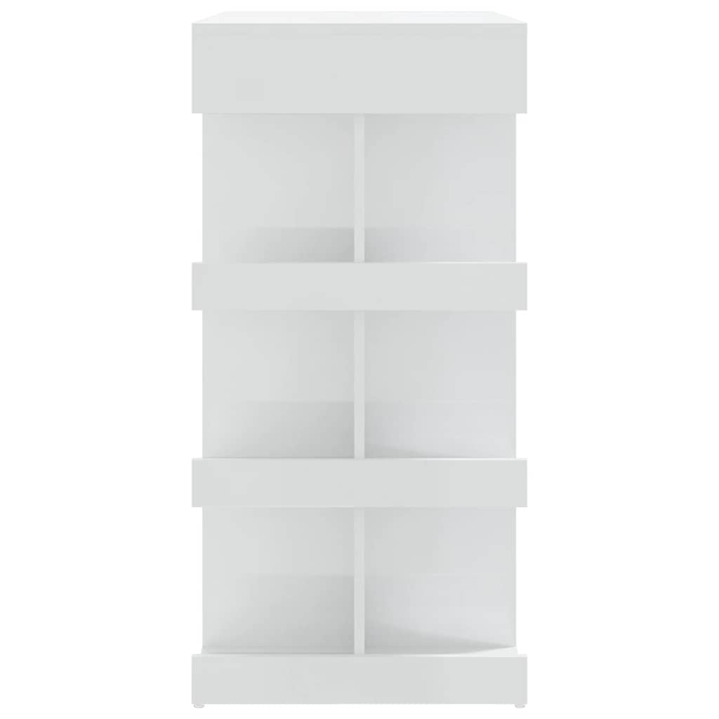 Barbord med oppbevaringsstativ høyglans hvit 100x50x101,5 cm
