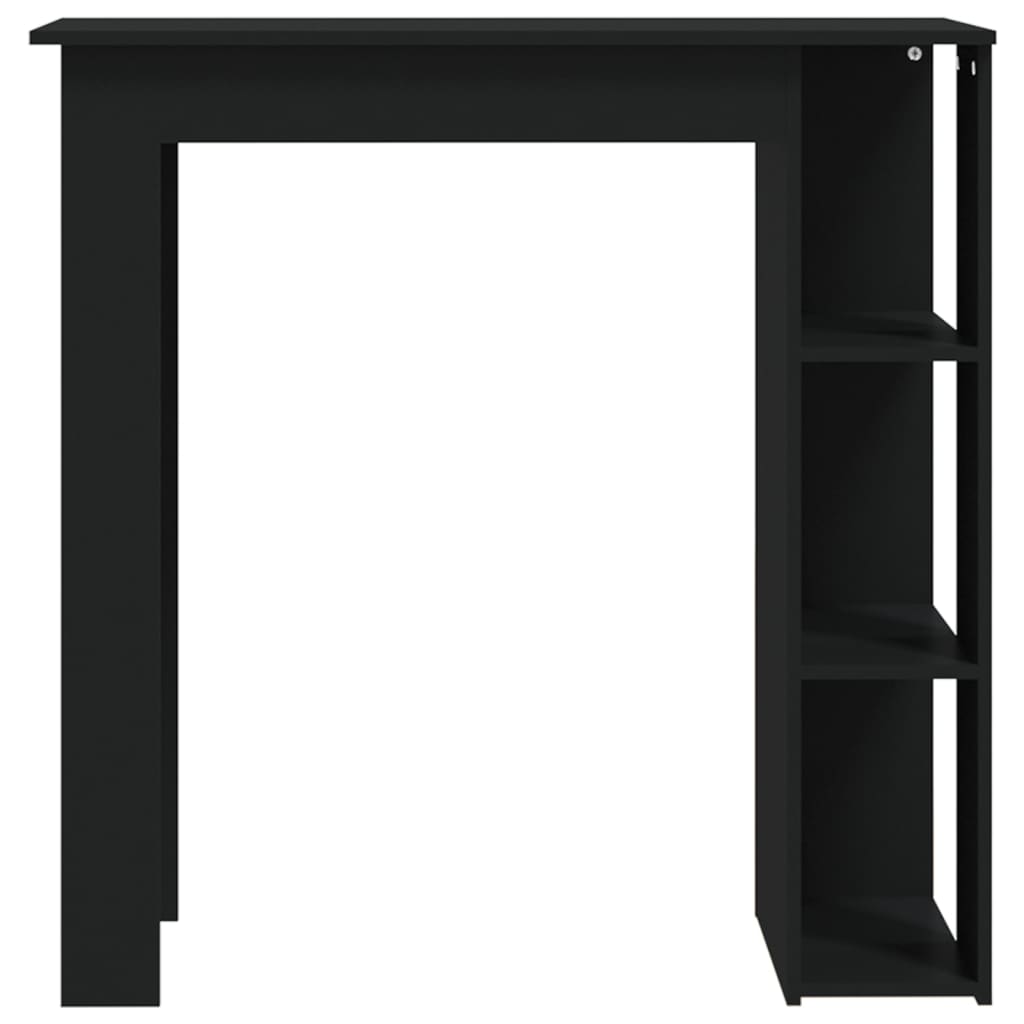 Barbord med hylle svart 102x50x103,5 cm konstruert tre