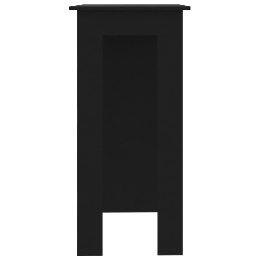 Barbord med hylle svart 102x50x103,5 cm konstruert tre