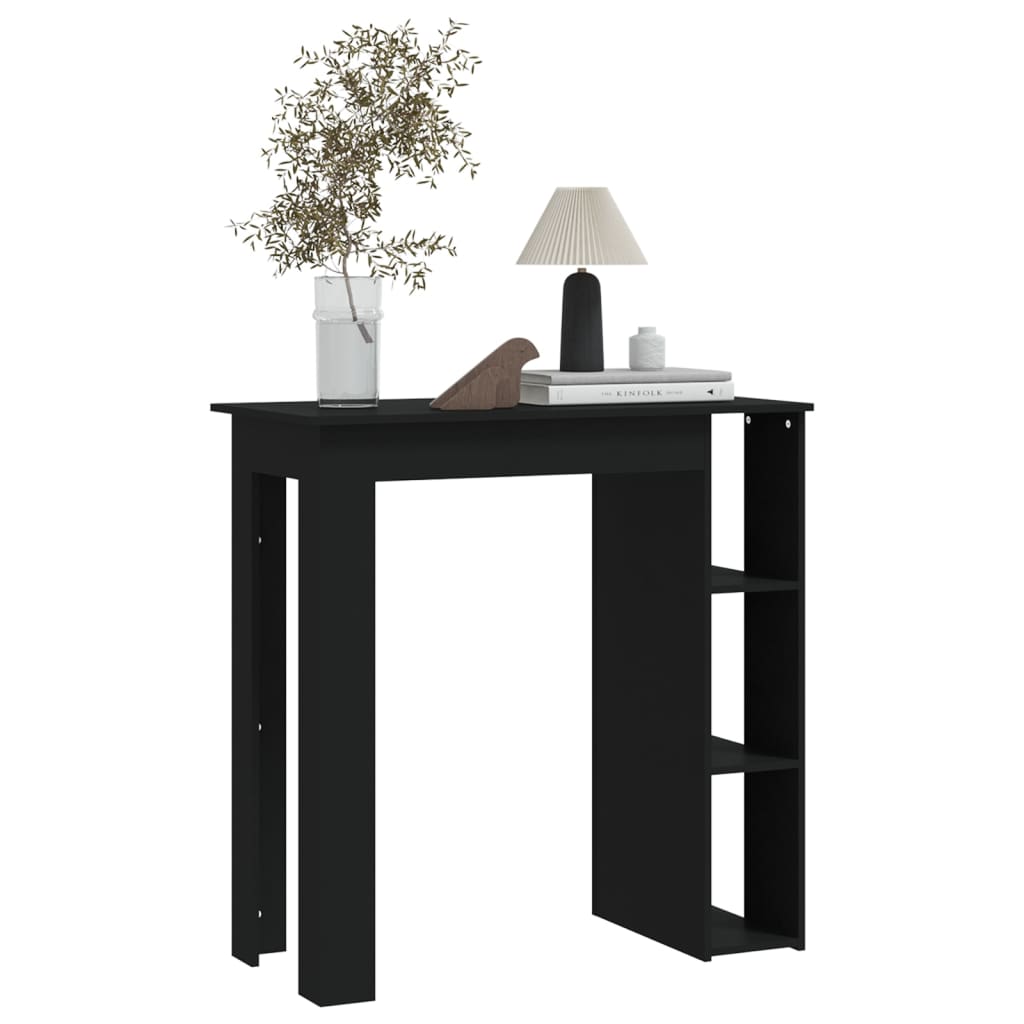 Barbord med hylle svart 102x50x103,5 cm konstruert tre