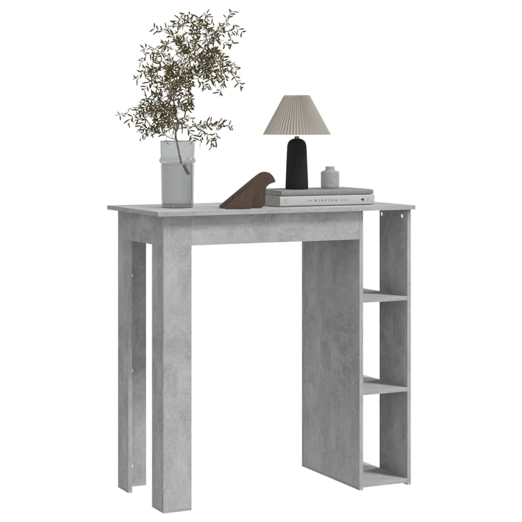 Barbord med hylle betonggrå 102x50x103,5 cm konstruert tre
