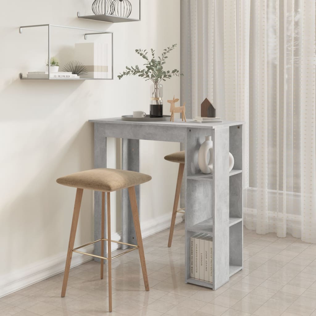 Barbord med hylle betonggrå 102x50x103,5 cm konstruert tre