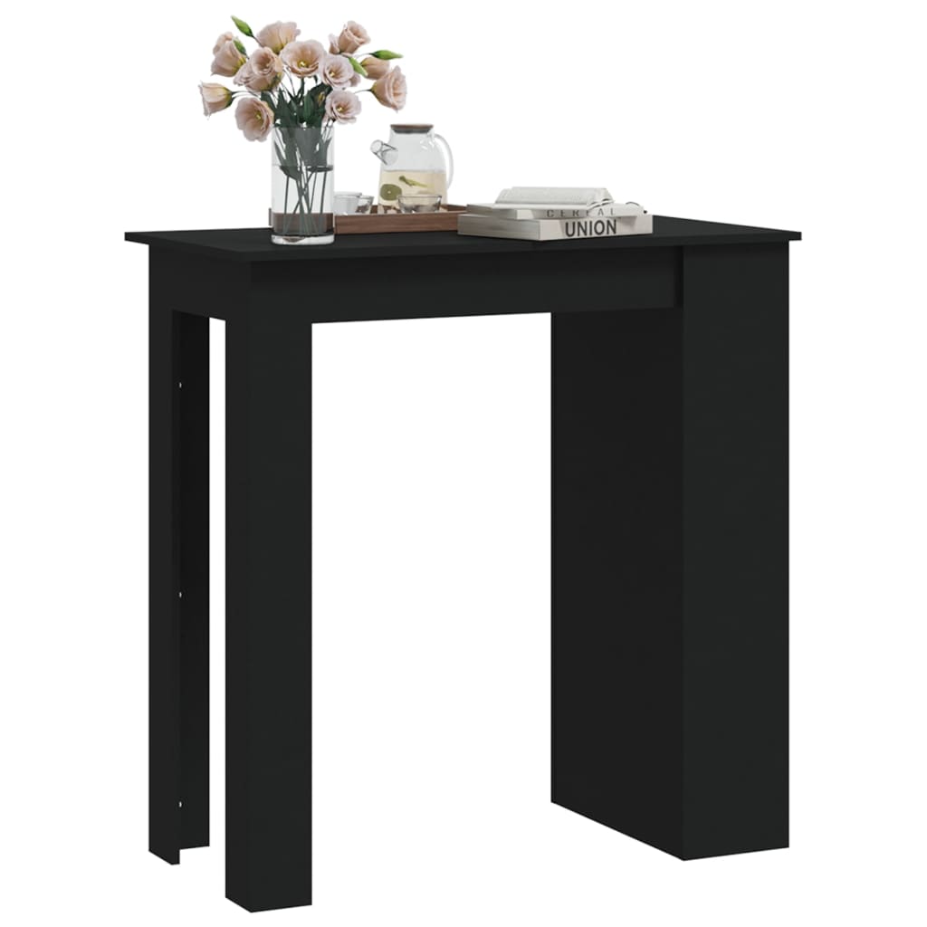 Barbord med oppbevaring svart 102x50x103,5 cm konstruert tre