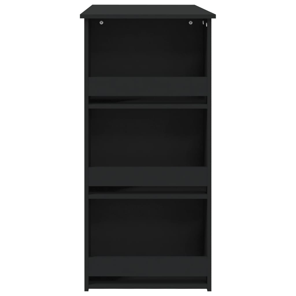 Barbord med oppbevaring svart 102x50x103,5 cm konstruert tre