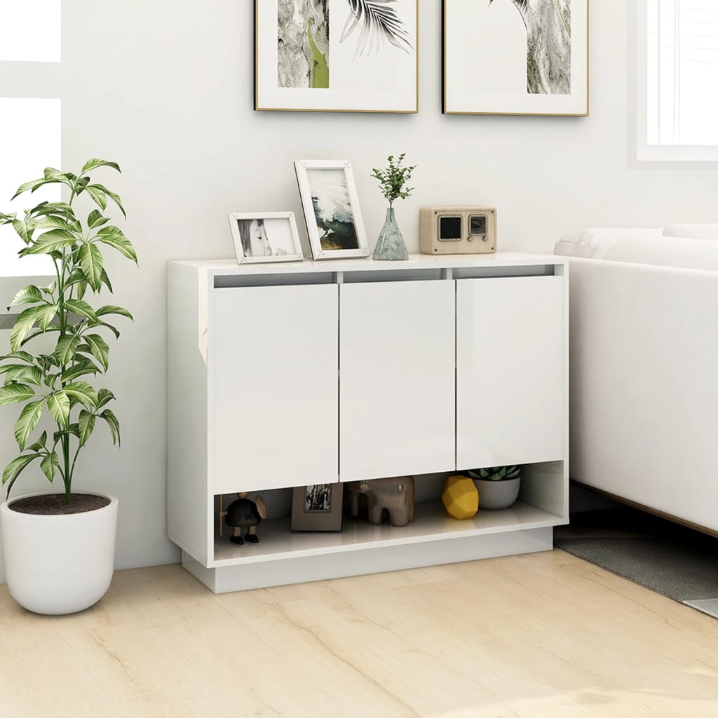 Skjenk hvit 97x31x75 cm konstruert tre
