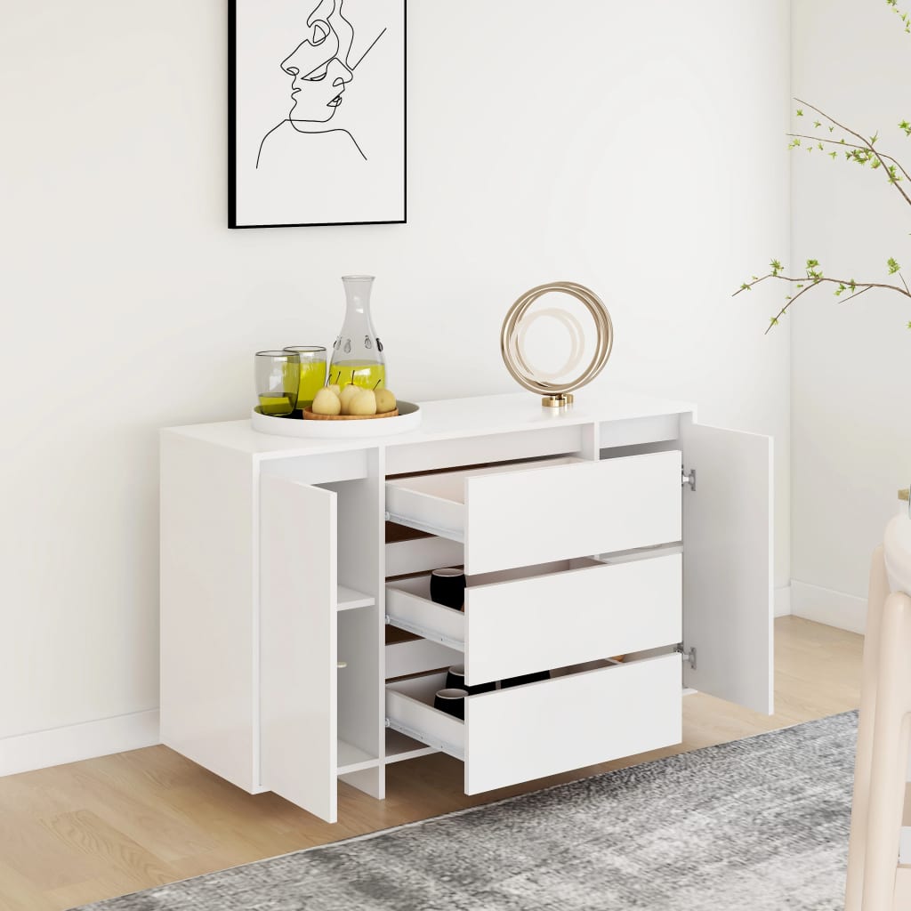 Skjenk Hvit med 3 skuffer 120x41x75 cm
