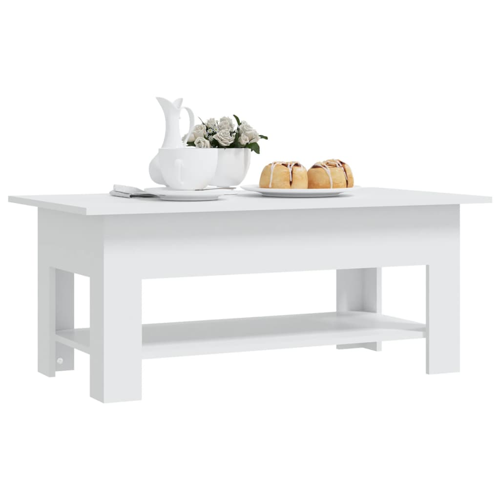 Salongbord Sofabord Hvit 102x55x42 cm