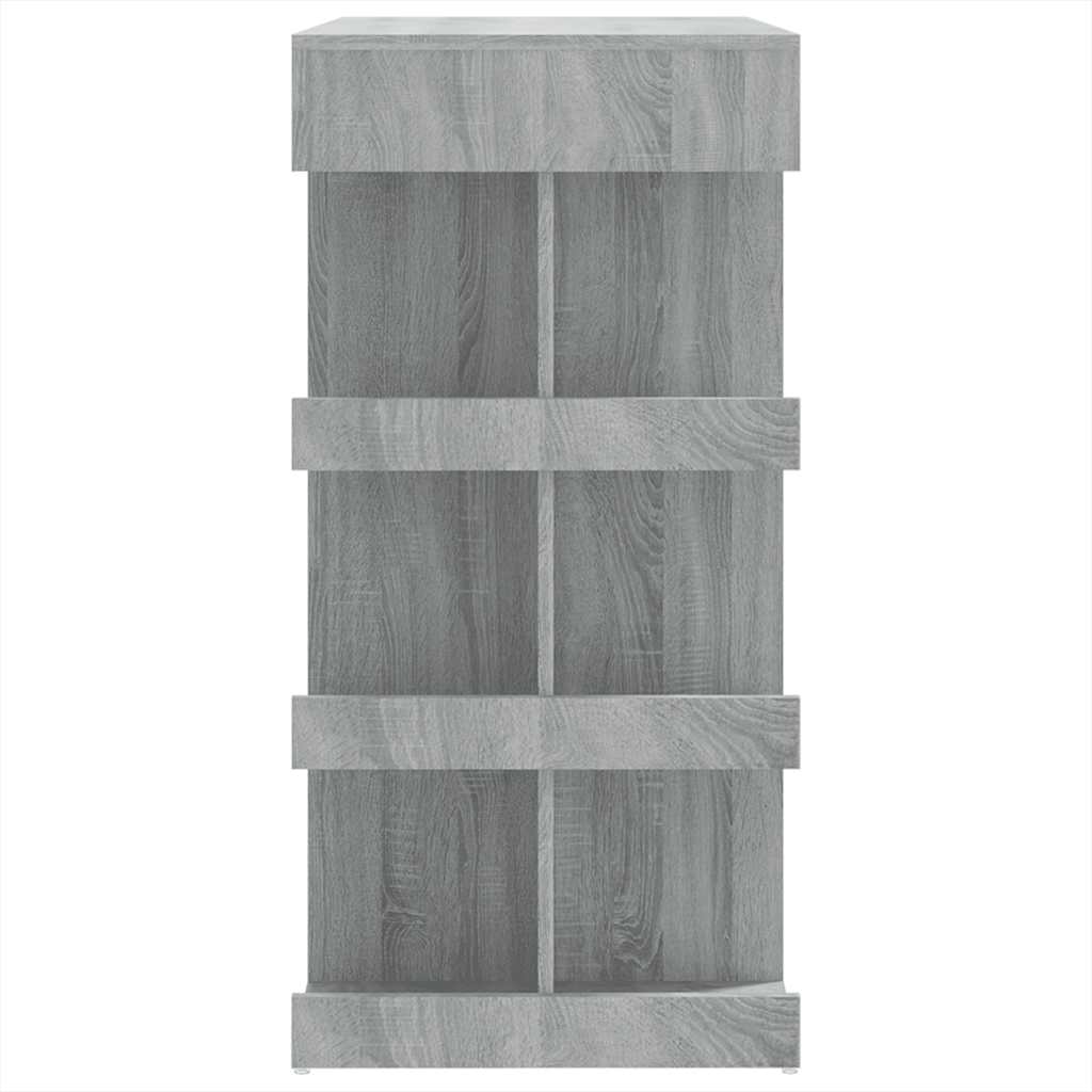 Barbord oppbevaringsstativ grå eik 100x50x101,5 cm sponplate