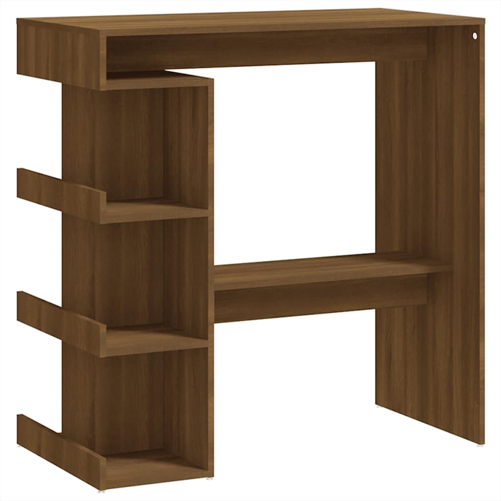 Barbord med oppbevaring brun eik 100x50x101,5 cm konstruert tre