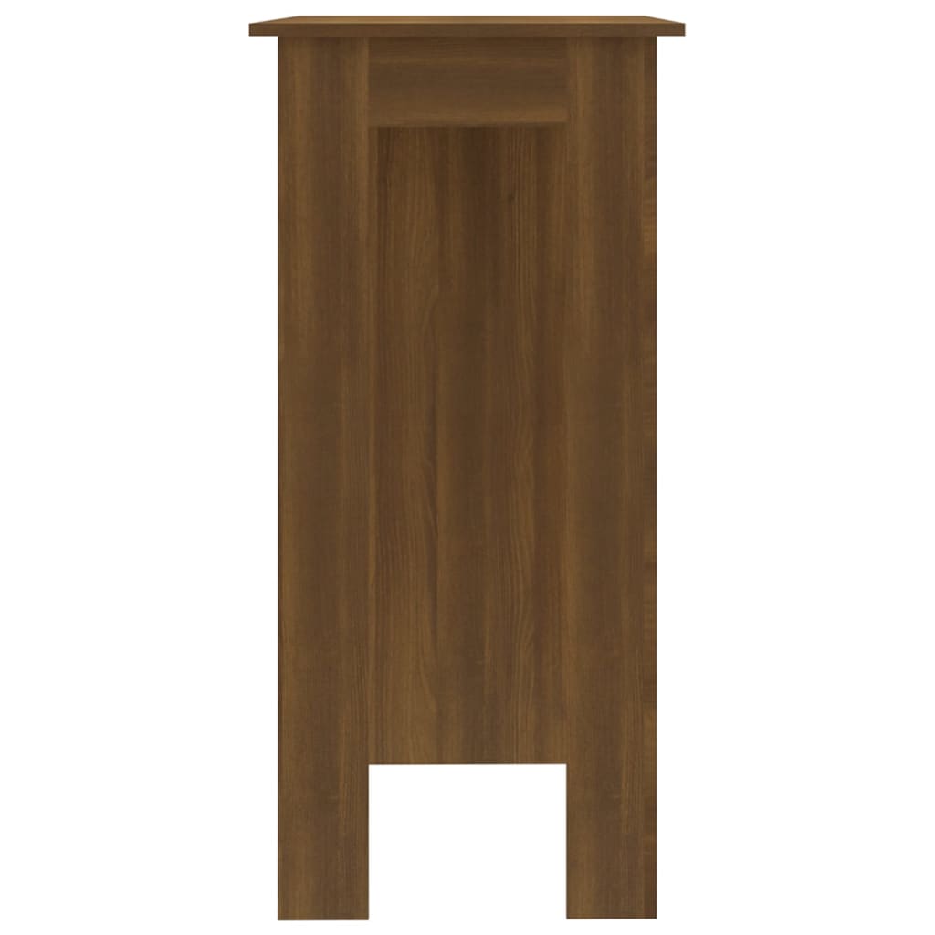 Barbord med hylle brun eik 102x50x103,5 cm konstruert tre