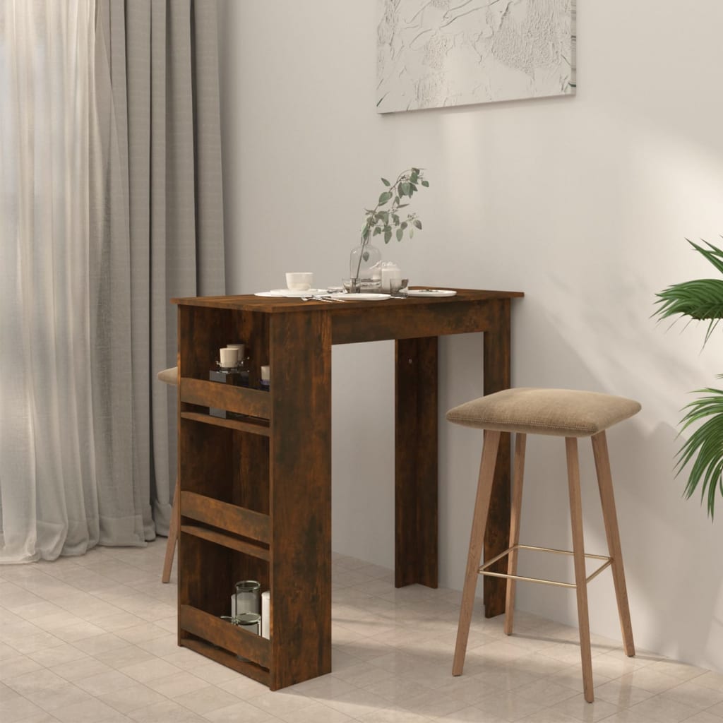 Barbord med stativ røkt eik 102x50x103,5 cm konstruert tre