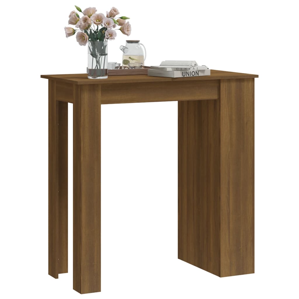 Barbord med oppbevaring brun eik 102x50x103,5 cm konstruert tre