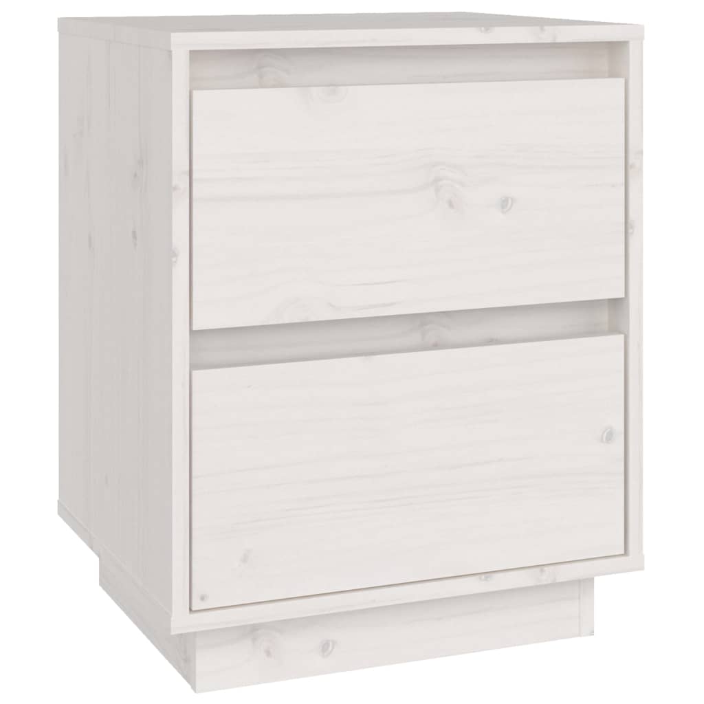 Nattbord Sengbord Hvit 40x35x50 heltre furu