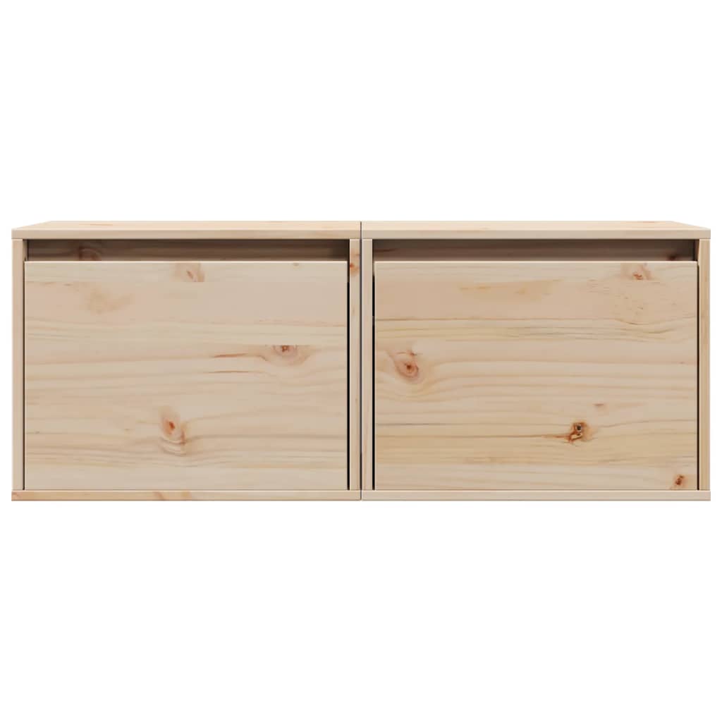 Veggskap 2 stk 45x30x35 cm heltre furu