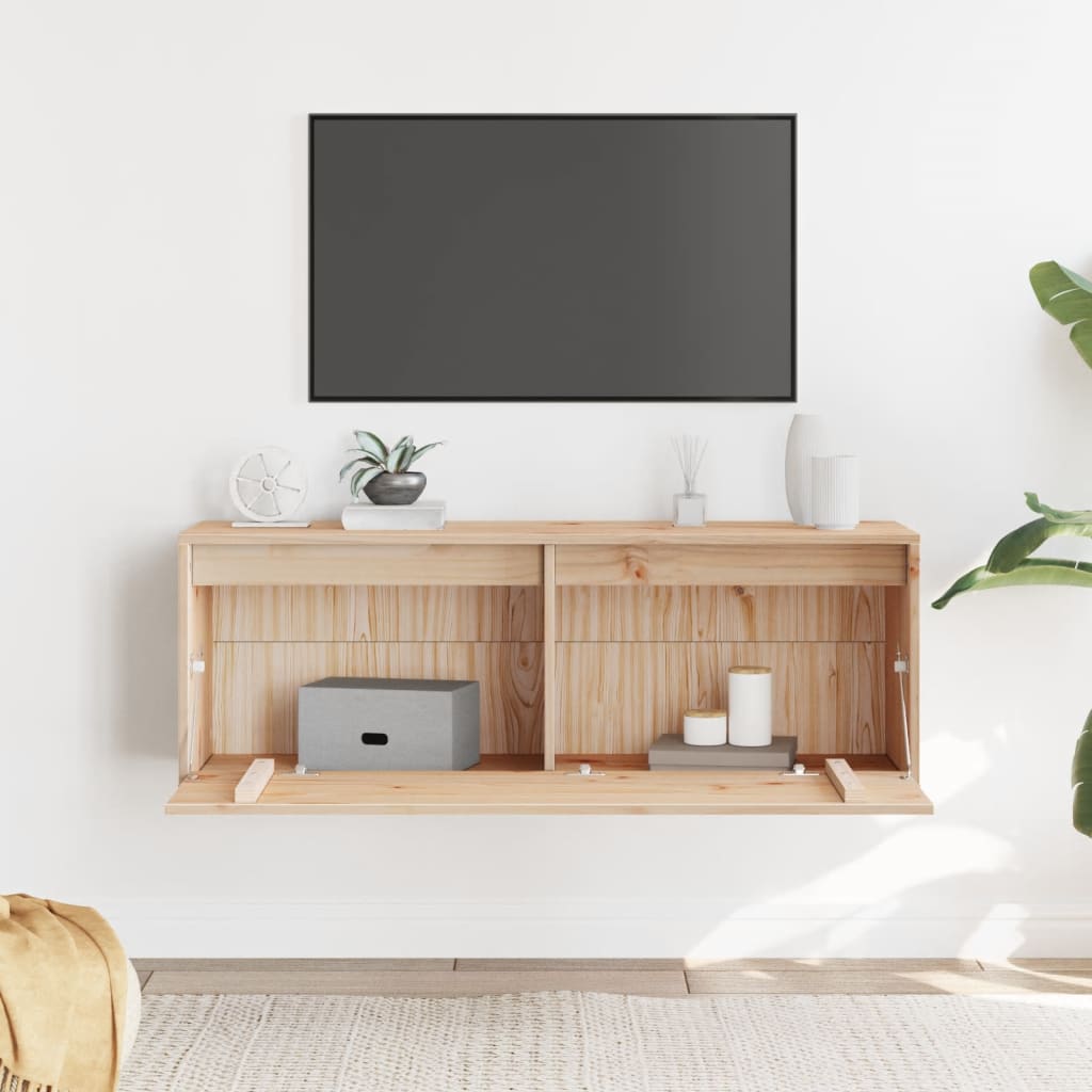 TV-Møbel Tre Veggskap 100x30x35 cm heltre furu