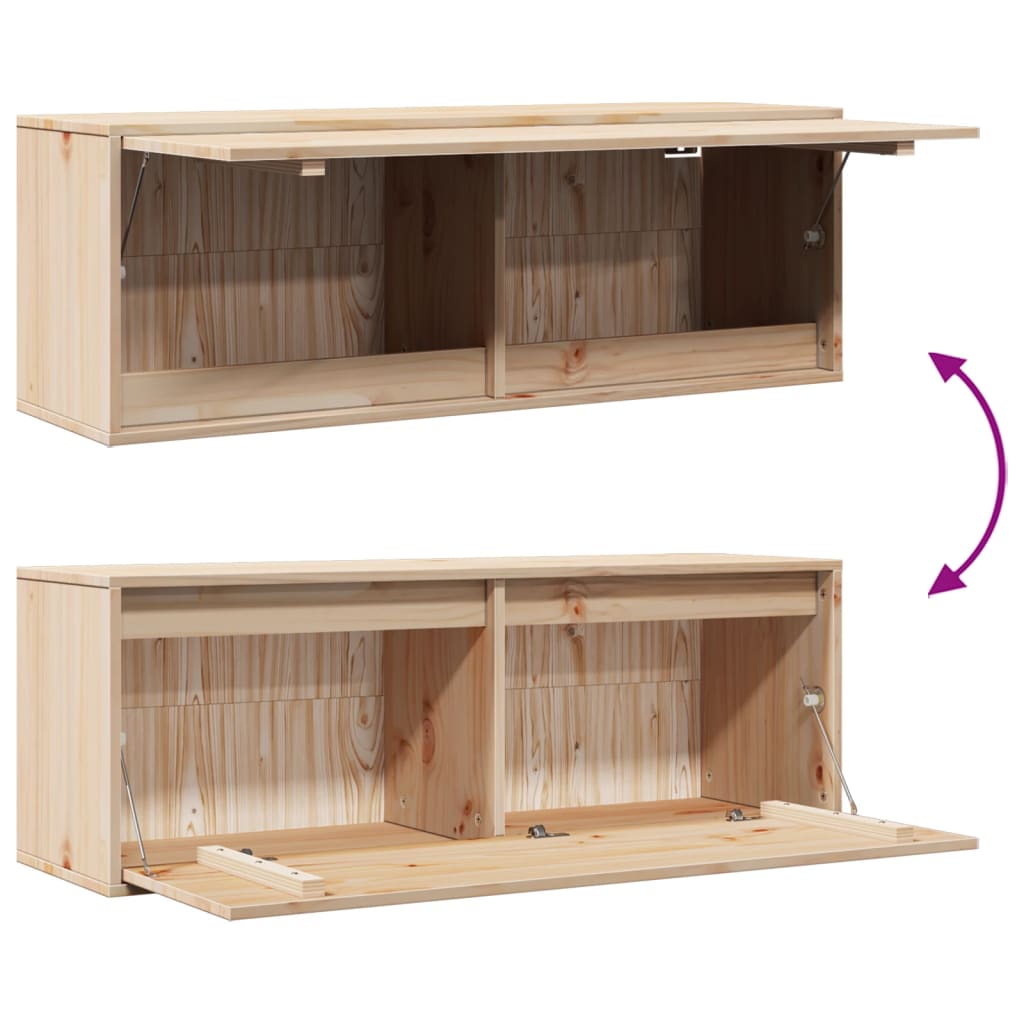 TV-Møbel Tre Veggskap 100x30x35 cm heltre furu