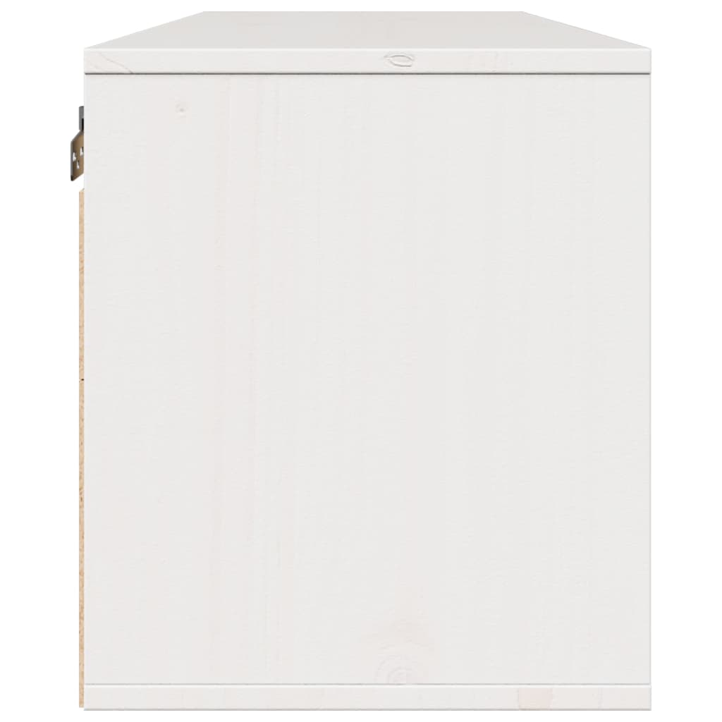 Veggskap hvit 100x30x35 cm heltre furu