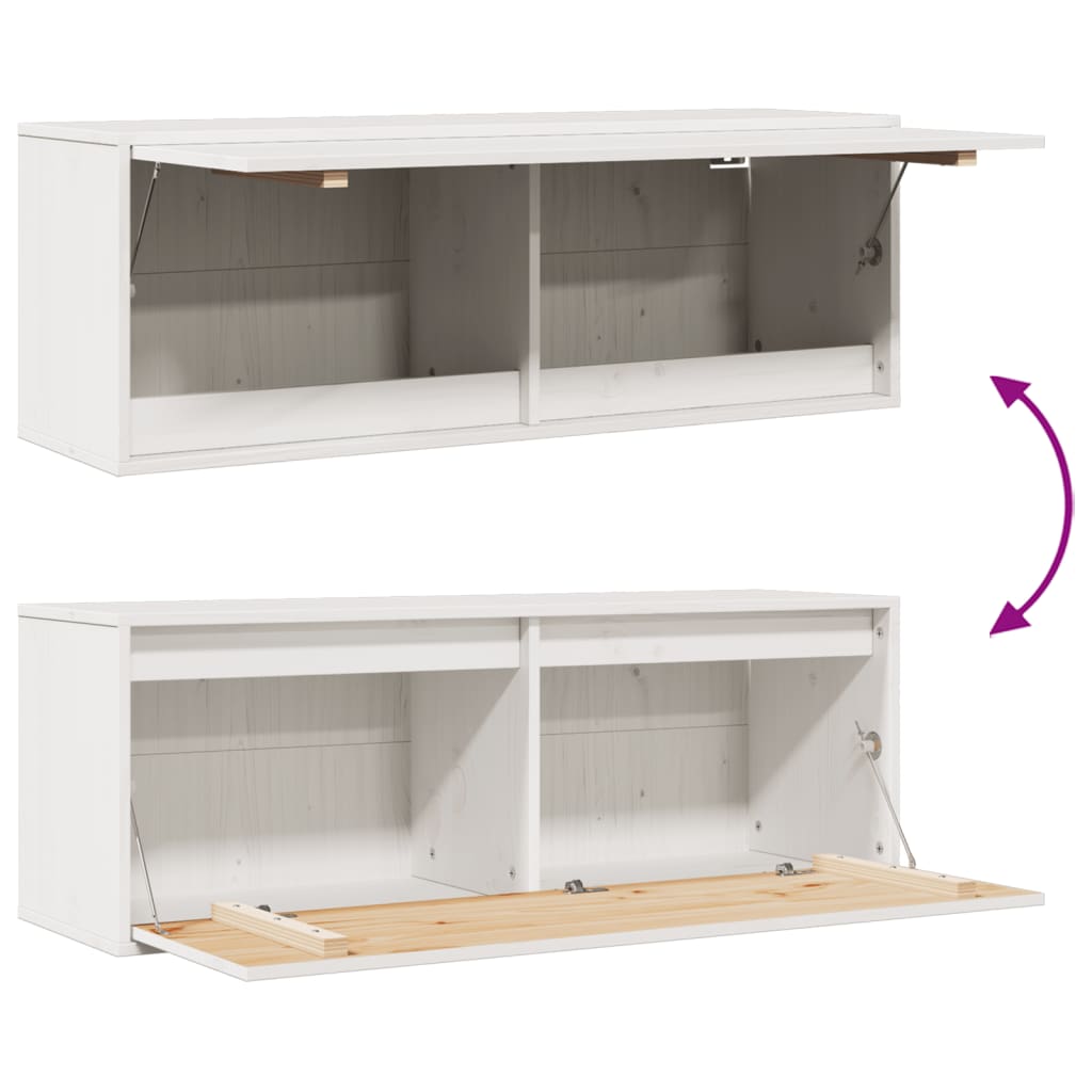 Veggskap Hvit 100x30x35 cm heltre furu