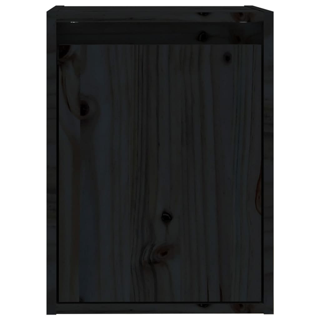 Veggskap 2 stk svart 30x30x40 cm heltre furu