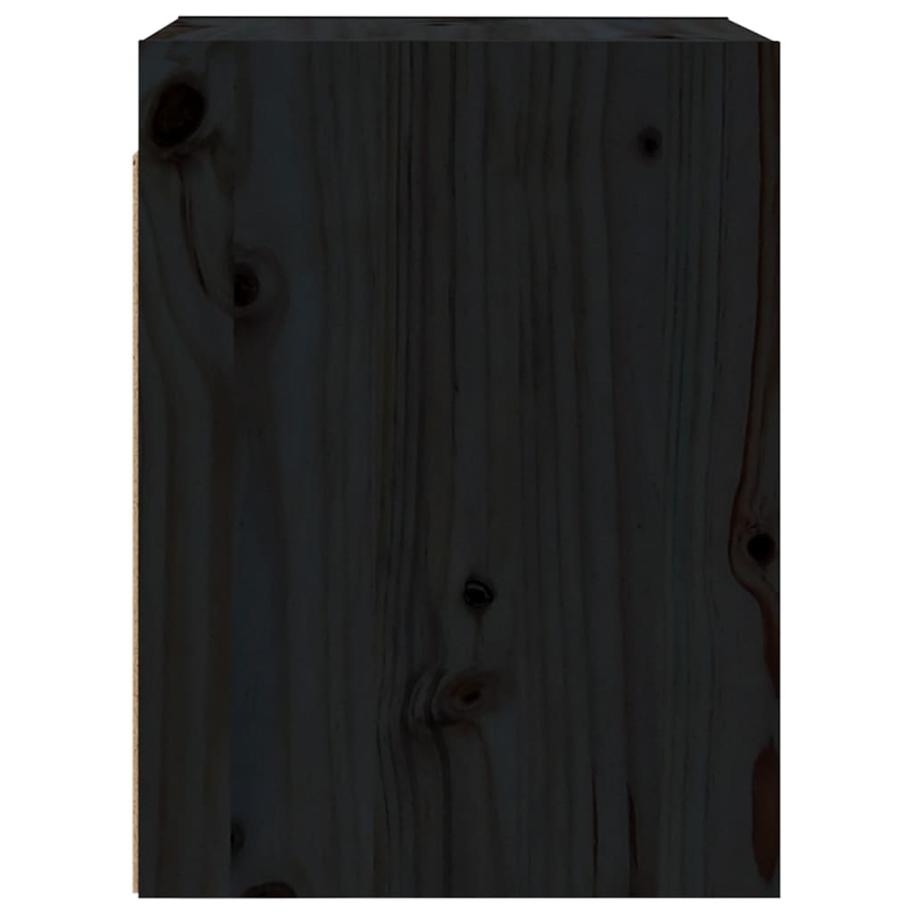 Veggskap 2 stk svart 30x30x40 cm heltre furu