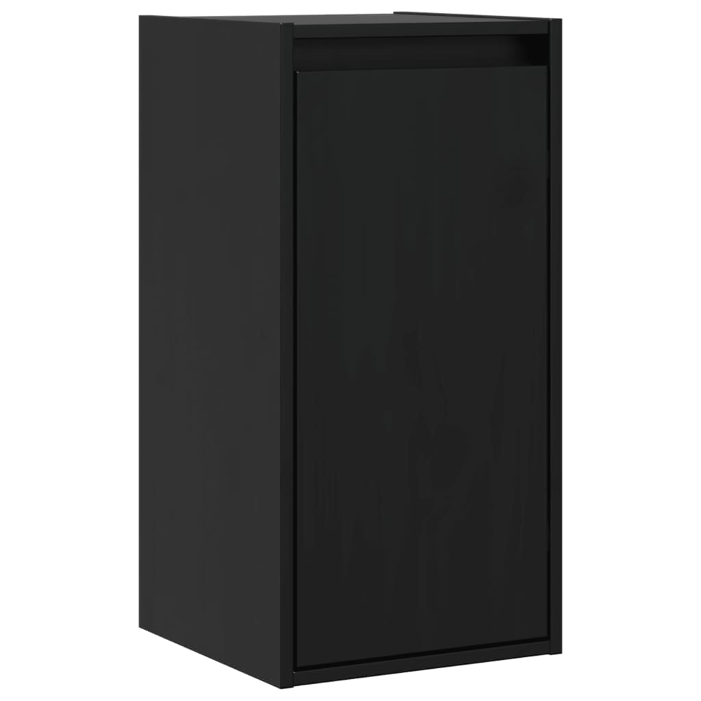 Veggskap 2 stk svart 30x30x60 cm heltre furu