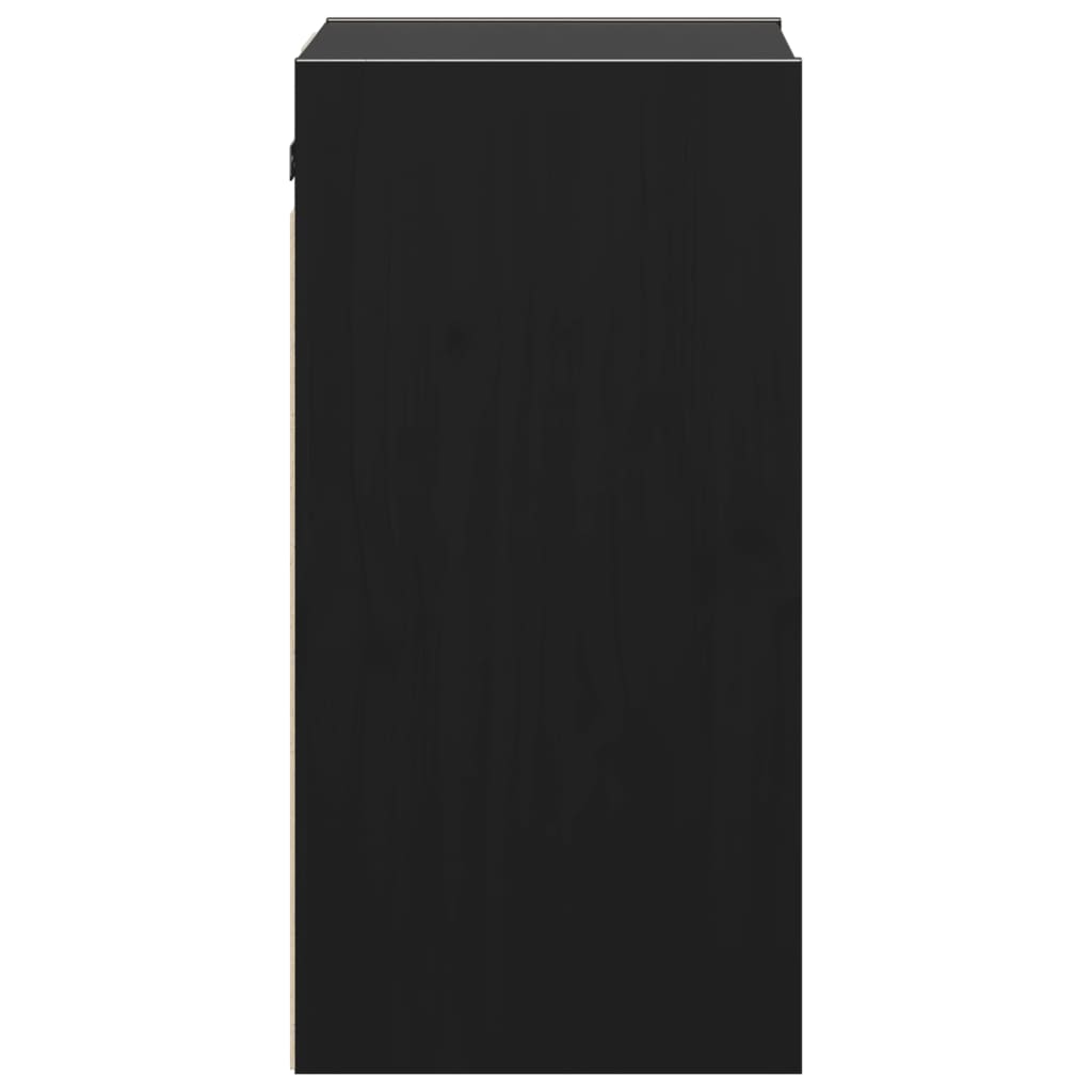 Veggskap 2 stk svart 30x30x60 cm heltre furu